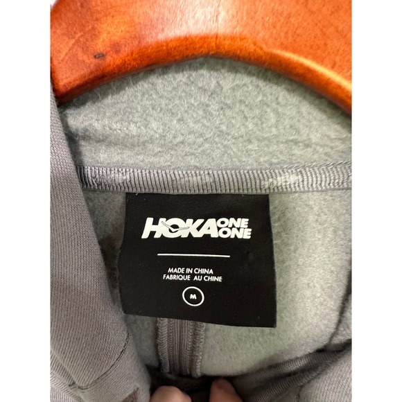 Hoka Utility Wool Hoodie Mens Medium Gray Pullover Hooded‎ Sweatshirt NWT - Picture 5 of 6
